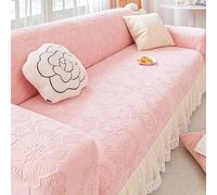 Sofa Covers with Skirt 1 2 3 4 5 Seater Stretch Sofa Seat Cushion Covers for Sectional Sofa L Shape Velvet Sofa Slipcover for Living Room