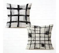 Sofa Cushion Covers 55x55cm Set of 2 Black And White Outdoor Waterproof Decorative Cushions Landscape Velvet Sofa Pillows, Invisible Zipper Design, Double-Sided Printing for Spring Summer Q-788RQ1