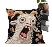 Sofa cushion covers, soft decorations for upholstery with a goat motif, cushion cover in size 45 x 45 cm, for party, couch, home, dorm, family reunion, living room and sofa