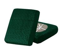 Sofa Cushion Covers - Velvet Stretch Fabric, Non-Slip Ties for Sofas and Couches, Fitted Cover for Large Two-Seat Sofas in Dark Green - Stylish Design
