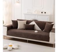 Sofa Cushion Covers, Washable Non Slip Sofa Slipcovers Thick Soft Armchair Sofa Protector(Coffee,110x180cm)