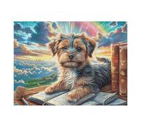 Sofa Cute Yorkshire Terrier 500 Piece Jigsaw Puzzle for Adults Long Weekend Project Satisfying Challenge No Duplicate Pieces for Hobbyists 500 PCS