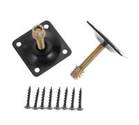 Sofa Leg Connector Flat Mounting Plate, Iron Set | Black Finish, Wooden Leg Attachment Plates, Furniture Repair Replacement, Leg and Board Connection