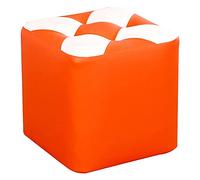 Sofa Pouffe Stool Waterproof Faux Leather Low Stool Living Room Niture Square Durable Footstool, Available Colors,Orange,29Cmx29Cmx30Cm