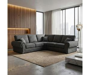 Sofa Scene Camden 4 Seater Corner Sofa - Symmetrical - Chenille Grey