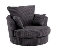 Sofa Scene Chicago Full Back - Midnight Black - Swivel Chair