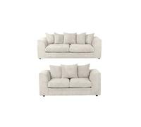 Sofa Scene Chicago Jumbo Cord Sofa Set Cream Suite