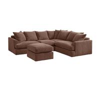 Sofa Scene Liverpool Living Room Furniture Range - Café Mocha - Symmetrical with Foot Stool
