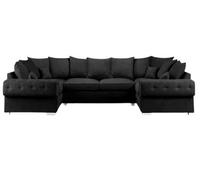 Sofa Scene Verona U Shape Sofa Set Suite In Black