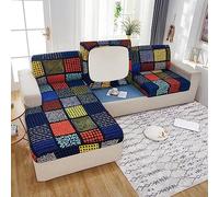 Sofa Seat Cushion Cover-Stretch Sofa Cushion Covers Replacement 1 2 3 4 Seater Printed Sofa Cover for Individual Cushions Anti Slip Sectional Sofa L Shape Couch Slipcovers ,H-Backrest（60-90cm）