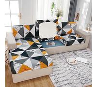 Sofa Seat Cushion Cover-Stretch Sofa Cushion Covers Replacement 1 2 3 4 Seater Printed Sofa Cover for Individual Cushions Anti Slip Sectional Sofa L Shape Couch Slipcovers ,D-Backrest（60-90cm）