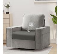 Sofa Seat Cushion Covers, 100% Waterproof Jacquard Patio Stretch Seat Covers for 1 Seater, Stretchable Sofa Protector, L-Shaped Chaise Lounge & All Couch Types with Elastic Bottom(Gray)