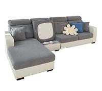 Sofa Seat Cushion Covers- High Stretch Non-Slip Couch Sofa Cover 1-Piece Universal for 1 2 3 4 Seater L Shape Sofa Slipcovers for Living Room Dogs Pet (M Size Backrest Cover, Weave Grey)