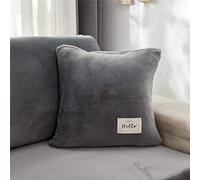 Sofa Seat Cushion Covers Velvet, Sofa Cushion Slipcovers Replacement, Couch Cushion Covers Thick Stretch for Individual Cushions (Gray,Zip-Pillowcase)