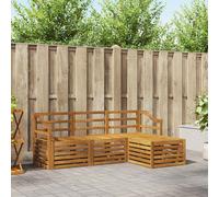 Sofa Set 4pc Natural Solid Acacia Wood 185.5x122.5x73cm Slatted Outdoor Garden S