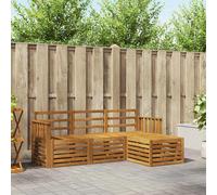 Sofa Set 4pc Solid Acacia Wood Natural 189.5x122.5x73cm Slatted Design Outdoor S