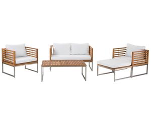 Sofa Set BERMUDA Acacia Wood Light Wood 4 Seater