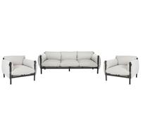 Beliani Garden Sofa Set 5 Seater Esperia Metal Grey