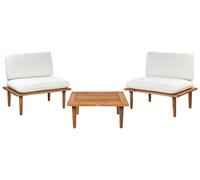 Sofa Set FRASCATI FSC® Certified Acacia Wood Off-White 2 Seater