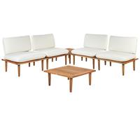 Sofa Set FRASCATI FSC® Certified Acacia Wood Off-White 4 Seater
