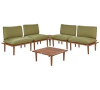 Sofa Set FRASCATI FSC® Certified Acacia Wood Olive Green 4 Seater