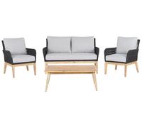 Beliani Garden Lounge Set With Table 4 Seater Merano Acacia Wood Grey