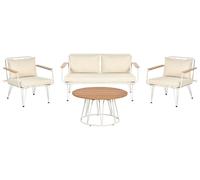 Sofa Set MONTESILVANO Steel Light Beige 4 Seater