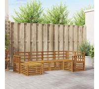 Sofa Set Natural Acacia Wood 247x128.5x73cm 6pcs Outdoor Modular Slatted Seats6
