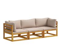 Sofa Set Natural Solid Acacia Wood Outdoor Garden Lounge Set Patio Wooden vidaX