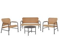 Garden Lounge Set with Table 4 Seater OFANTO PE Rattan Natural