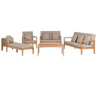Sofa Set 7 Seater FSC Certified Acacia Wood Light Wood PATAJA