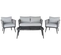 Sofa Set PREVEZA PE Rattan Grey 4 Seater