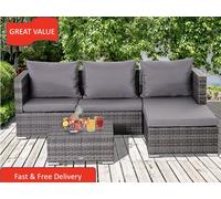 Outsunny Rattan Effect Garden Sofa Set: Outsunny 3-Piece Rattan Garden Sofa Set