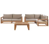 Sofa Set TIMOR FSC® Certified Acacia Wood Light Wood Reversible 4 Seater