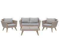 Sofa Set VITTORIA PE Rattan Grey 4 Seater