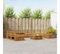 Sofa Sets 10 Pcs Solid Acacia Wood