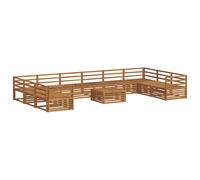 vidaXL Sofa Sets 11 pcs Natural Solid Acacia Wood