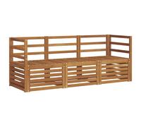Outdoor Sectional Sofa 197.5 x 63 x 73 cm Slatted Natural Solid Acacia Wood 3pc