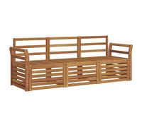 Outdoor Sectional Sofa 197.5 x 63 x 73 cm Slatted Natural Solid Acacia Wood 3pc