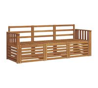 Outdoor Sectional Sofa 197.5 x 63 x 73 cm Slatted Natural Solid Acacia Wood 3pc