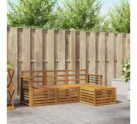 Outdoor Sofa Set Natural Solid Acacia Wood 185.5x122.5x73cm Slatted Weatherproof