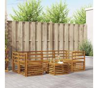 vidaXL Sofa Sets 7 pcs Natural Solid Acacia Wood