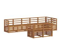Outdoor Sofa Set Natural Solid Acacia Wood 306 x 128.5 x 73 cm Modular Lacquered