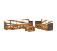 Sofa Sets 8 pcs Solid Acacia Wood Outdoor Sectional Garden Furniture vidaXL
