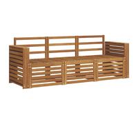 Outdoor Sectional Sofa 197.5 x 63 x 73 cm Slatted Natural Solid Acacia Wood 3pc