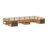 vidaXL Sofa Sets 11 pcs Natural Solid Acacia Wood