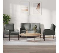 Sofa Sets With Cushion 3 Pcs Dark Grey 115 X 56 X 80 Cm Plywood