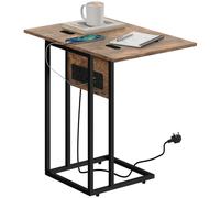 Sofa Side Table C Shaped Charging Station Foldable Top Laptop Desk Home