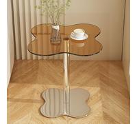 Sofa/Side table, Metal End Table Side Coffee For Small Spaces Multicolor Multiple Sizes(Brown Tempered Glass)