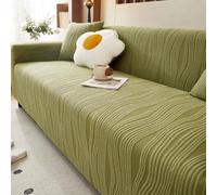 Sofa Slipcover 1 2 3 4 5 Seater Stretch Sofa Covers Full Coverage Settee Pet Protector Slipcovers Thick Textured Cushion Covers Furniture Protector,Matcha Green,2 Seat